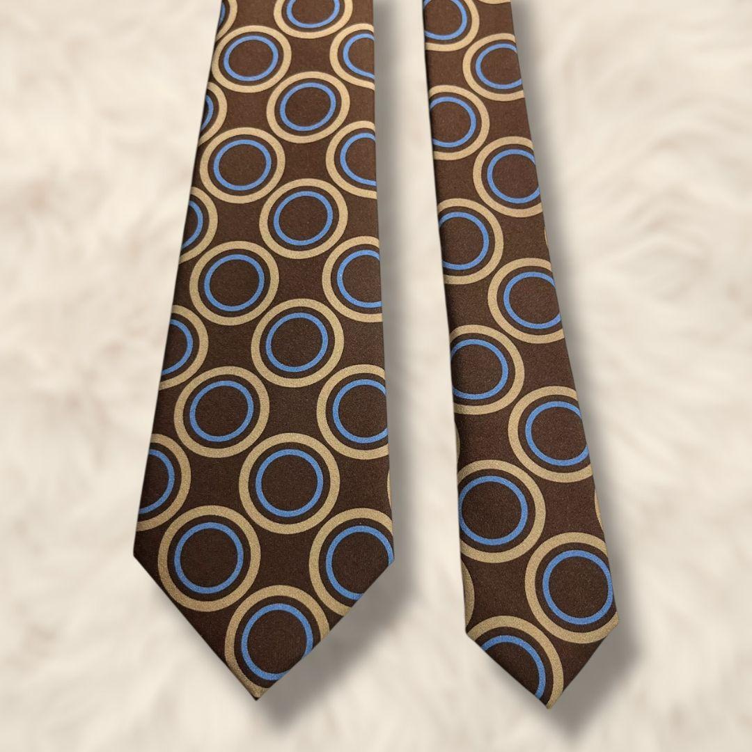 【未使用級✨】フランコバッシ ビームスエフ 水玉模様 ドット 茶薄褐水 伊国製