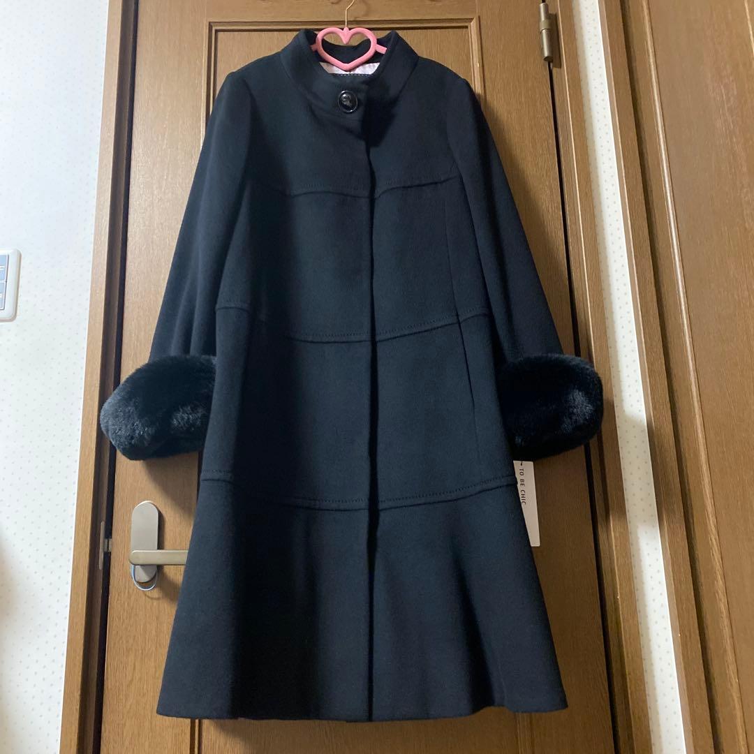 タグ付新品未使用♡tobechic大きいサイズ44♡ウールスタンドカラーコート