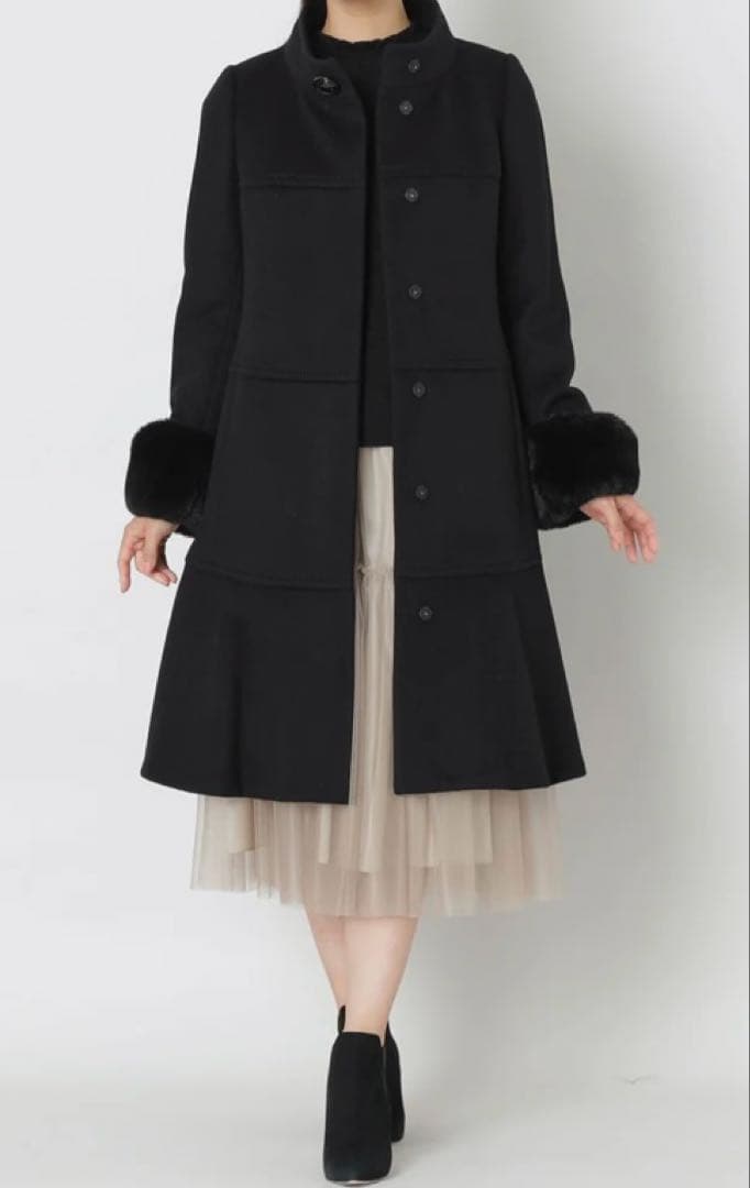 タグ付新品未使用♡tobechic大きいサイズ44♡ウールスタンドカラーコート