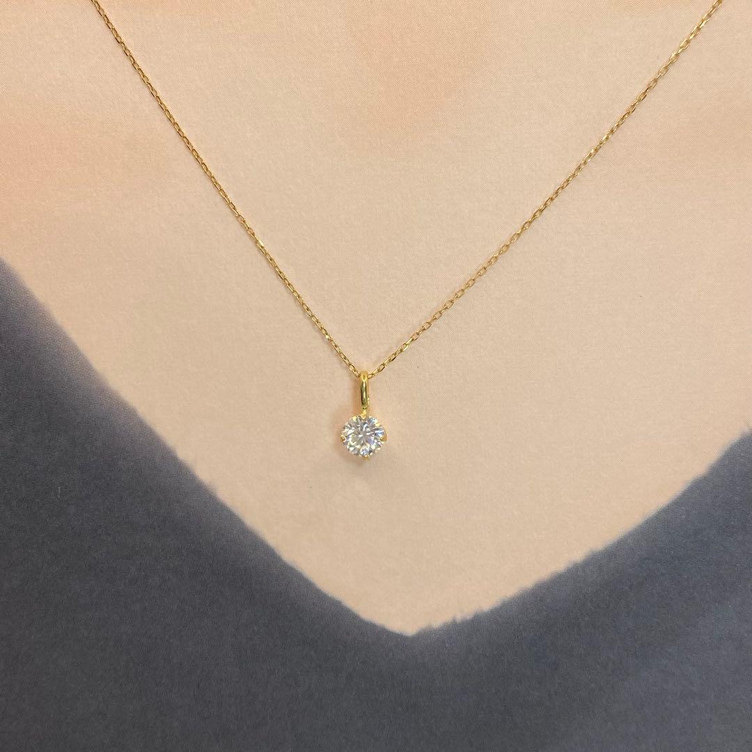 K18 18キン 18k 18金 5mm モアッサナイト　ペンダント　トップ