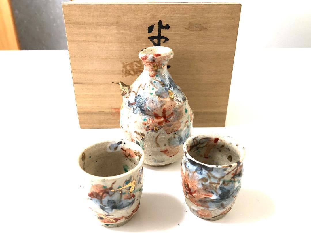 【大人気・作家】 和田一人 作品名「花吹雪」 酒器セット 半酒器 徳利 お猪口