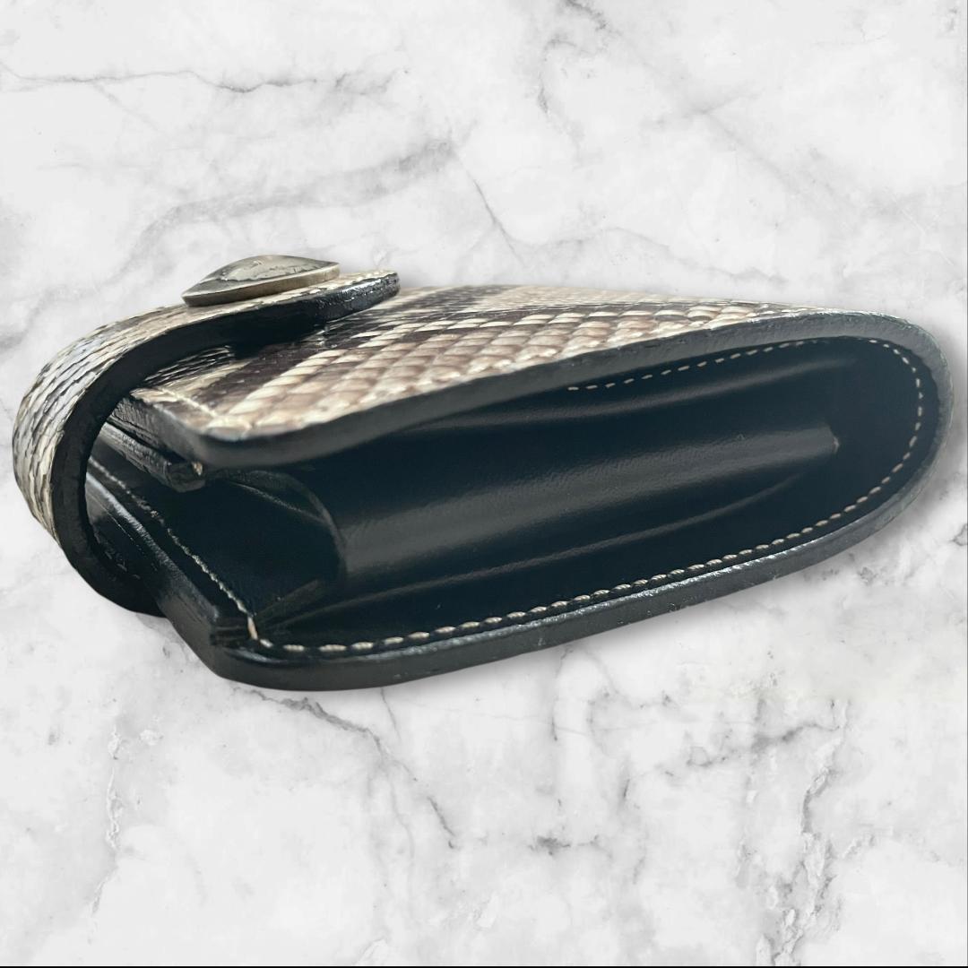 KC,s パイソン 二つ折り財布 バイソンコンチョ 本革 箱付