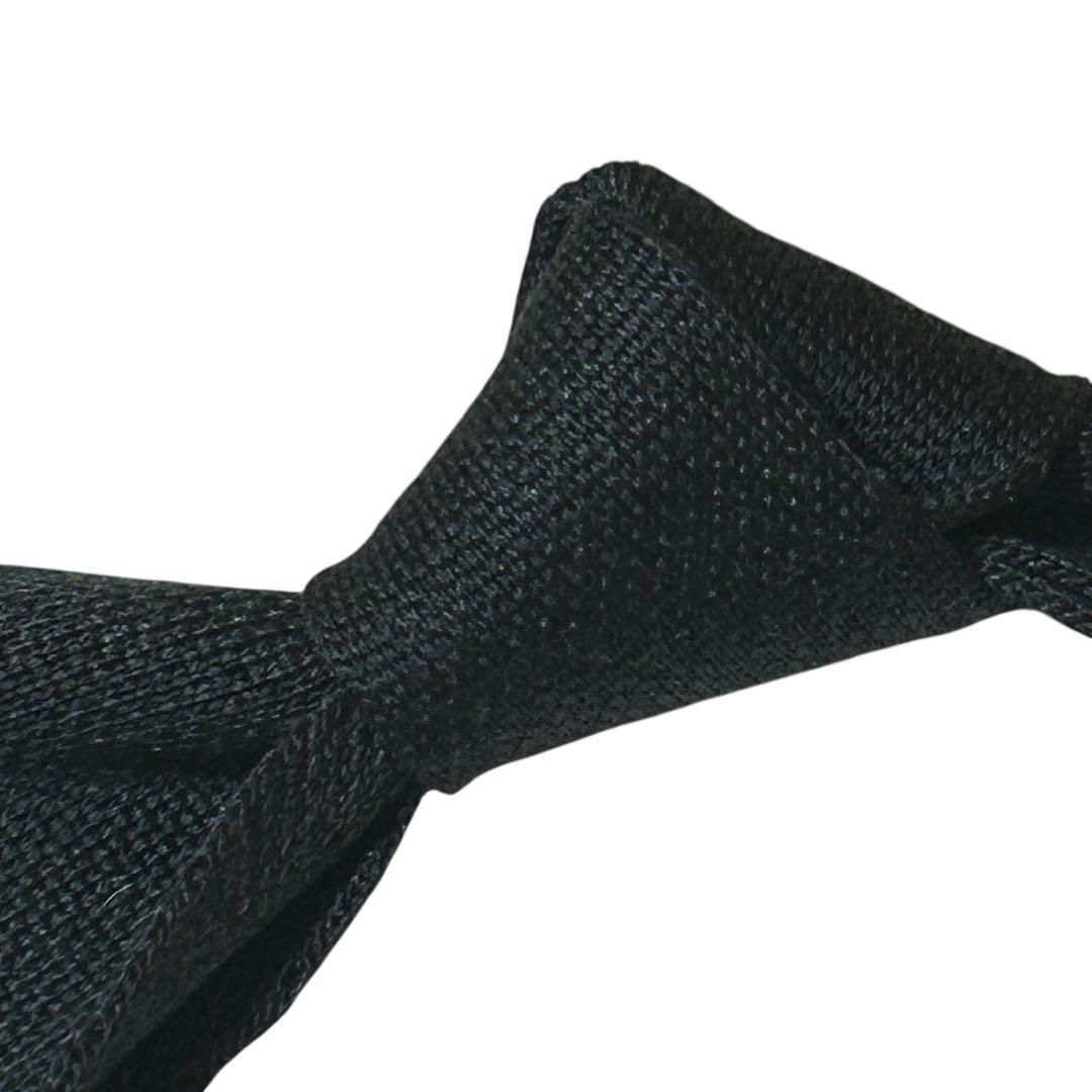 mmmfg 極美品　エルメスシルクニットタイ　ダークグレー