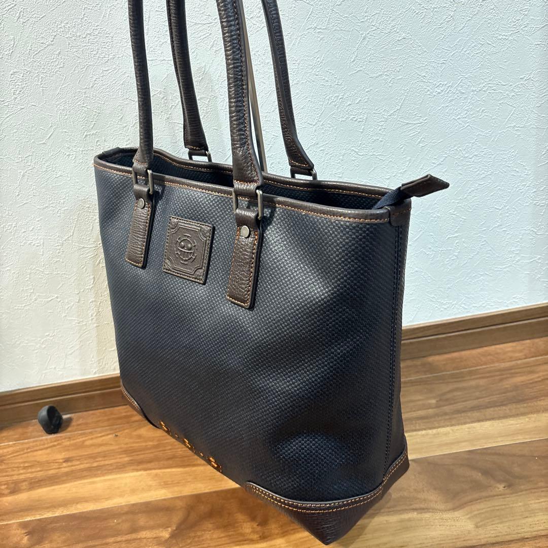 【新品☆未使用】松右衛門帆 ビジネストートバッグ オールレザー 大容量 ネイビー