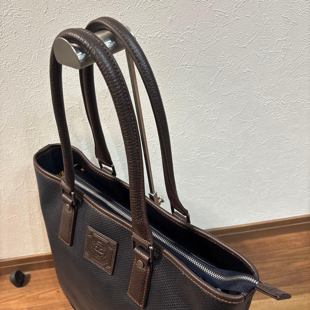 【新品☆未使用】松右衛門帆 ビジネストートバッグ オールレザー 大容量 ネイビー