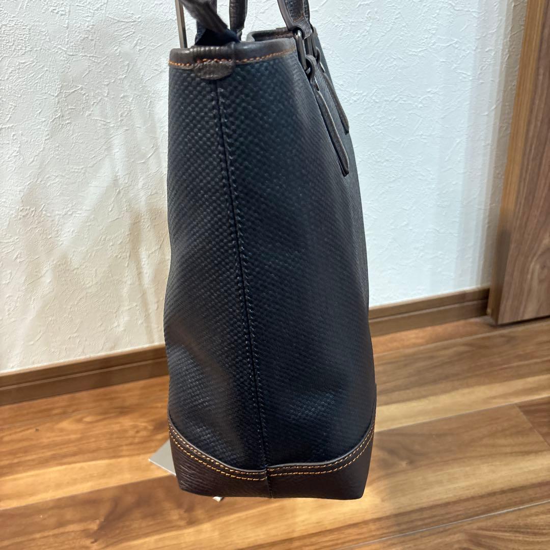 【新品☆未使用】松右衛門帆 ビジネストートバッグ オールレザー 大容量 ネイビー