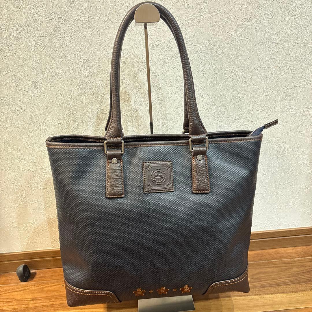 【新品☆未使用】松右衛門帆 ビジネストートバッグ オールレザー 大容量 ネイビー