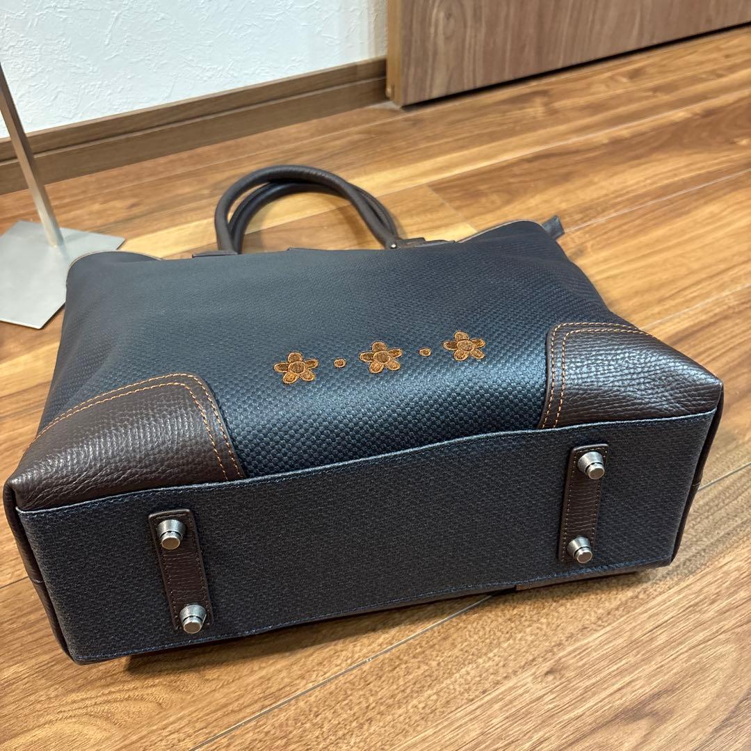【新品☆未使用】松右衛門帆 ビジネストートバッグ オールレザー 大容量 ネイビー