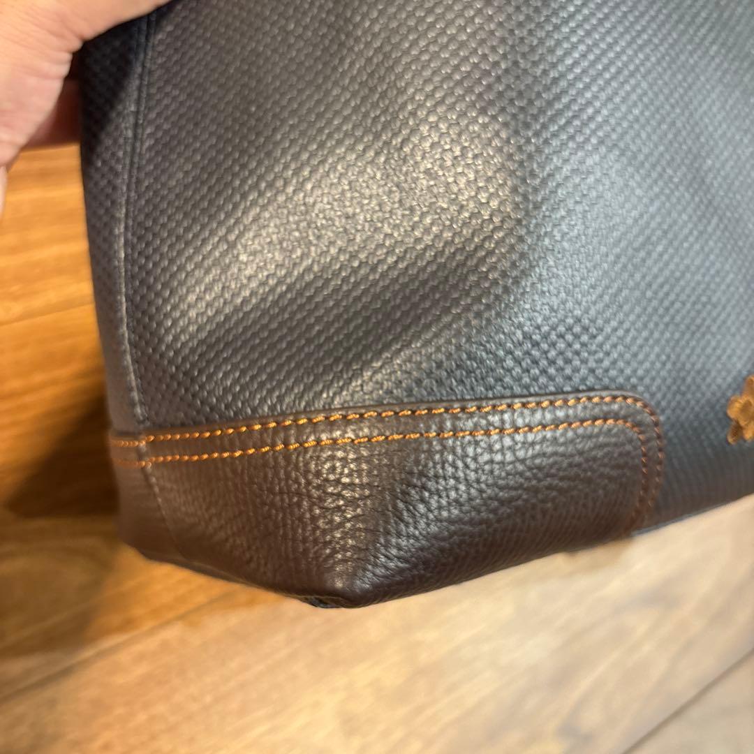 【新品☆未使用】松右衛門帆 ビジネストートバッグ オールレザー 大容量 ネイビー