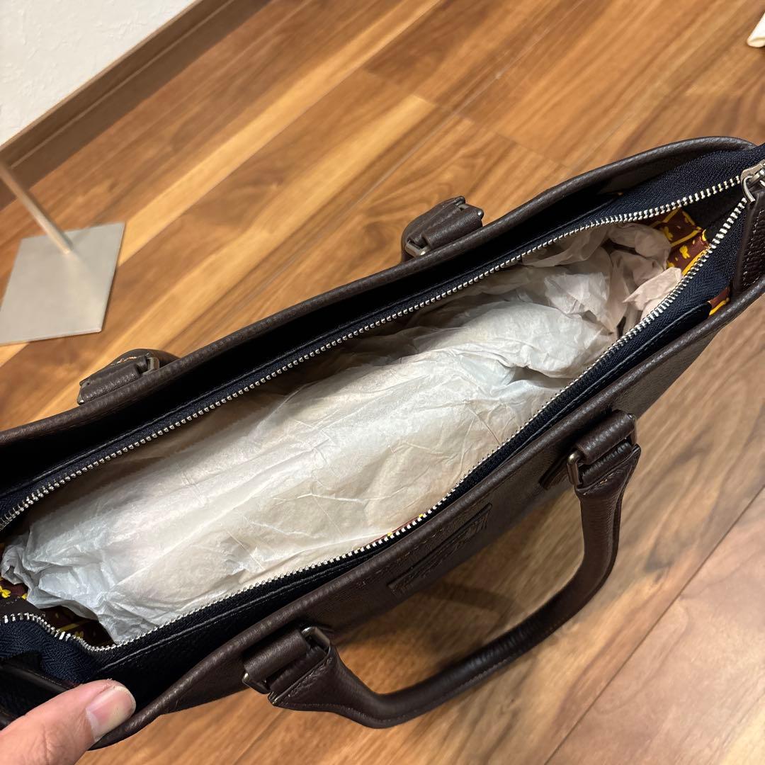 【新品☆未使用】松右衛門帆 ビジネストートバッグ オールレザー 大容量 ネイビー