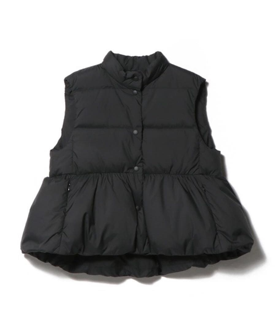 PaDD エストネーション　ペプラムダウンベスト　ジレ　ブラック　S