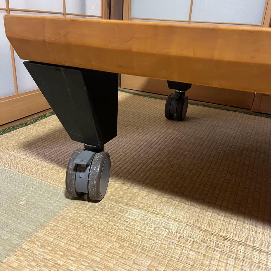 9/30まで掲載！　一枚板　ローテーブル　キャスターつき　コーヒーテーブル