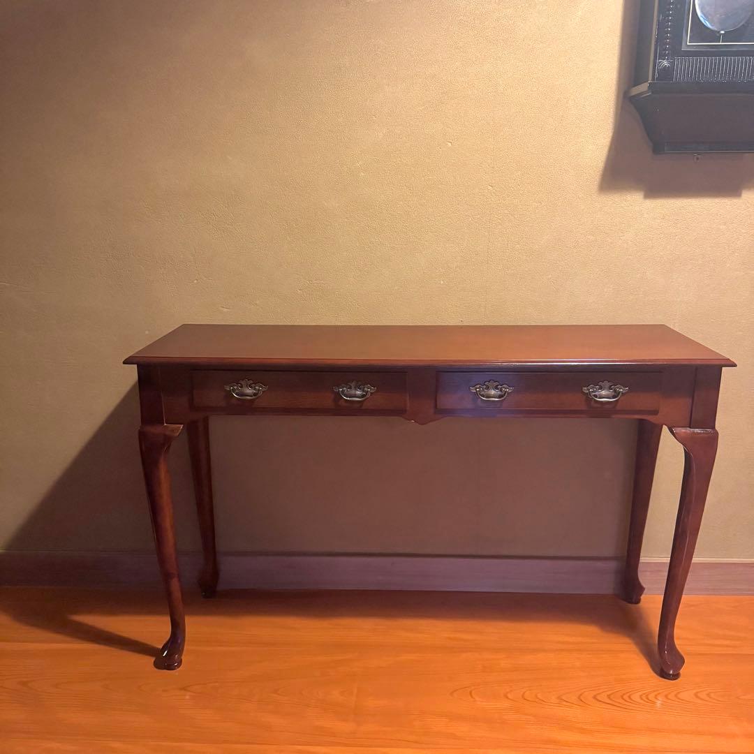 アンティーク　コンソールテーブル　引出し付き　猫脚