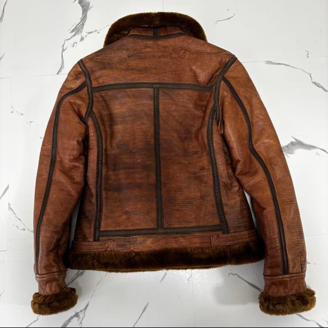 AVIREX✨激レア　B-1フライトジャケット　クロコ型押し　リアルムートン　M