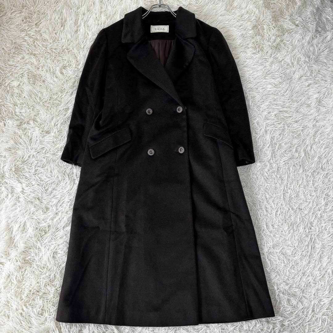 EMBA✨カシミヤ100% ダブルチェスターロングコート　コロンボ生地　ゆったり