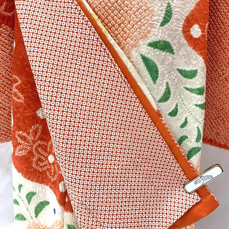 507ag49帯揚げ帯締めしごき□七五三 七歳 女児 着物&袋帯 絞染め