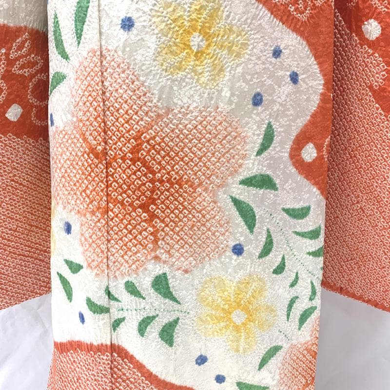 507ag49帯揚げ帯締めしごき□七五三 七歳 女児 着物&袋帯 絞染め