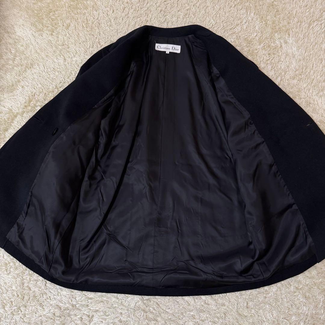 ☆極美品☆クリスチャンディオール　チェスターコート　カシミヤ　アンゴラ　黒　S