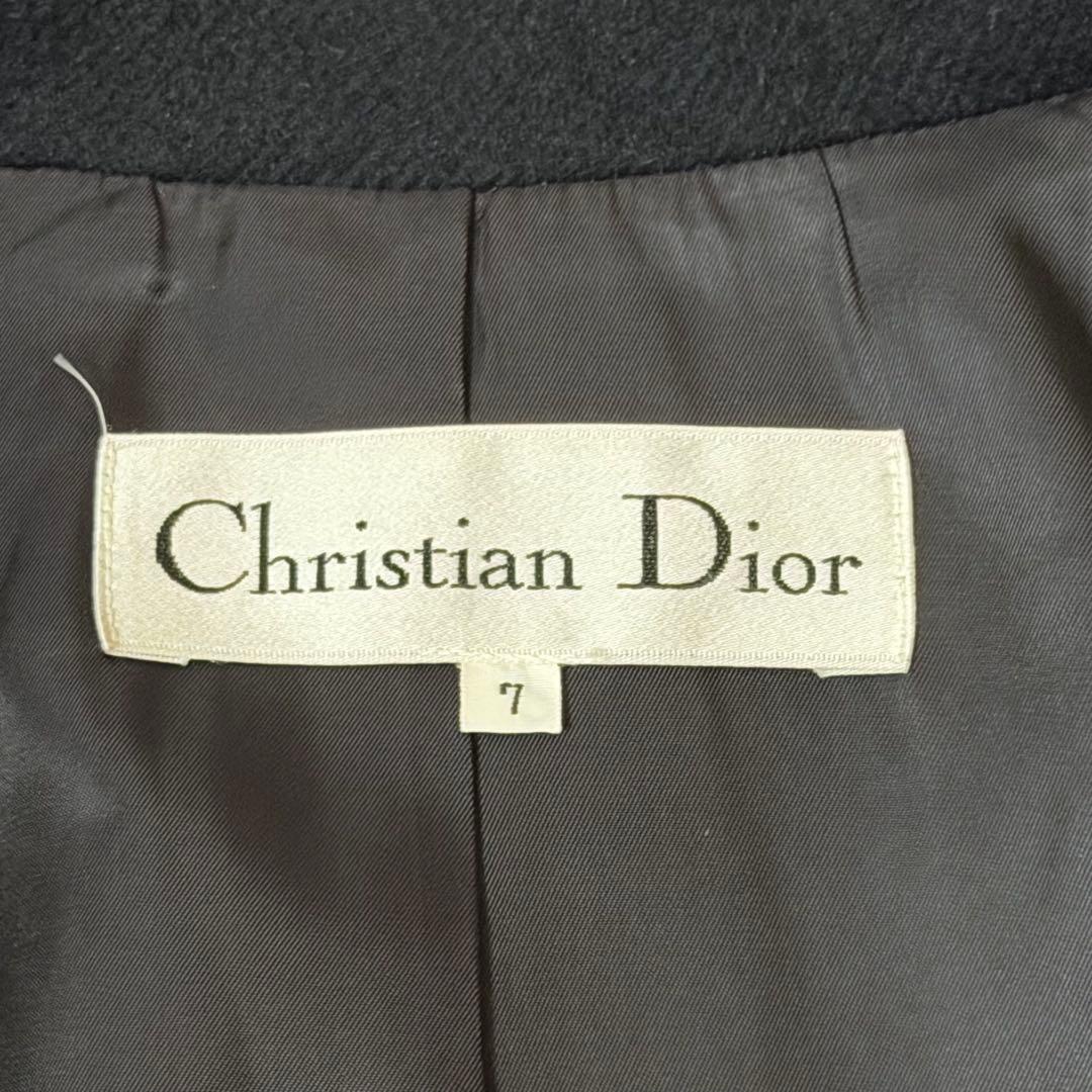 ☆極美品☆クリスチャンディオール　チェスターコート　カシミヤ　アンゴラ　黒　S
