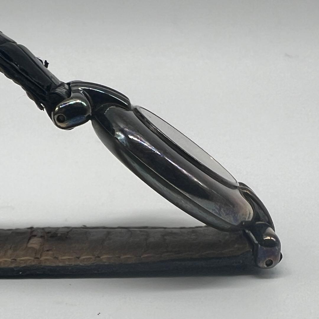 Cartier カルティエ 腕時計 黒文字盤 レザー 925 レディース 現状品