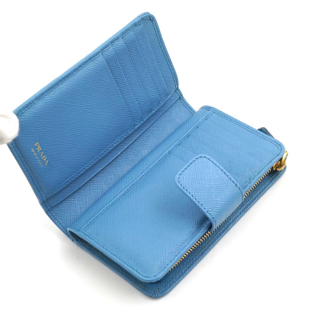 ✨未使用展示品・箱保証書付き✨　PRADA ミニ財布　サフィアーノレザー　L字