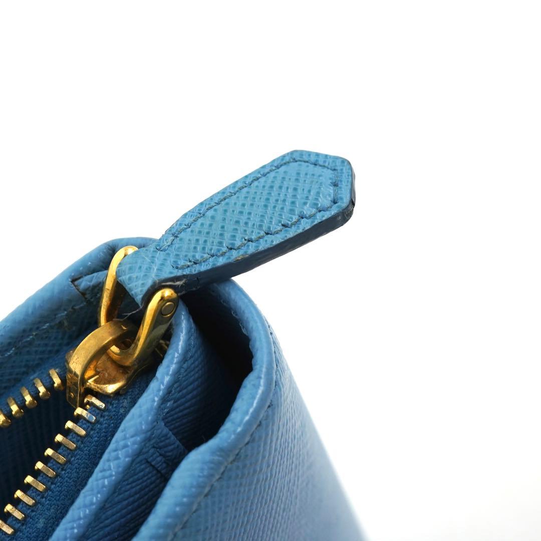 ✨未使用展示品・箱保証書付き✨　PRADA ミニ財布　サフィアーノレザー　L字