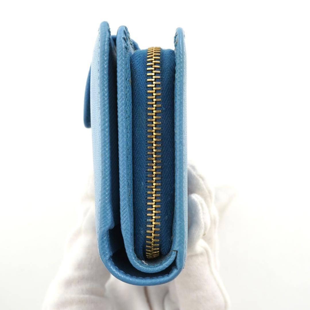 ✨未使用展示品・箱保証書付き✨　PRADA ミニ財布　サフィアーノレザー　L字