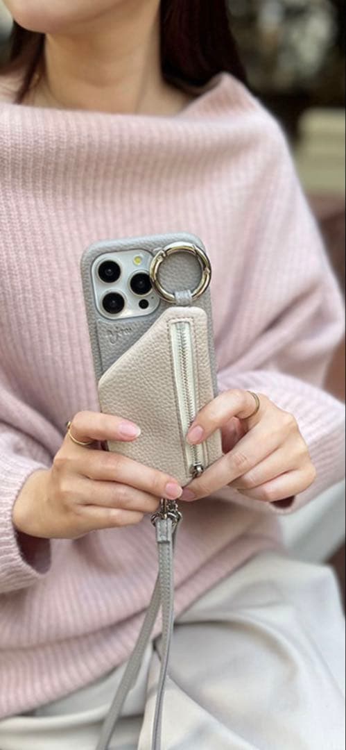 iPhoneアクセサリー ajew cadenas zipphone case shoulder