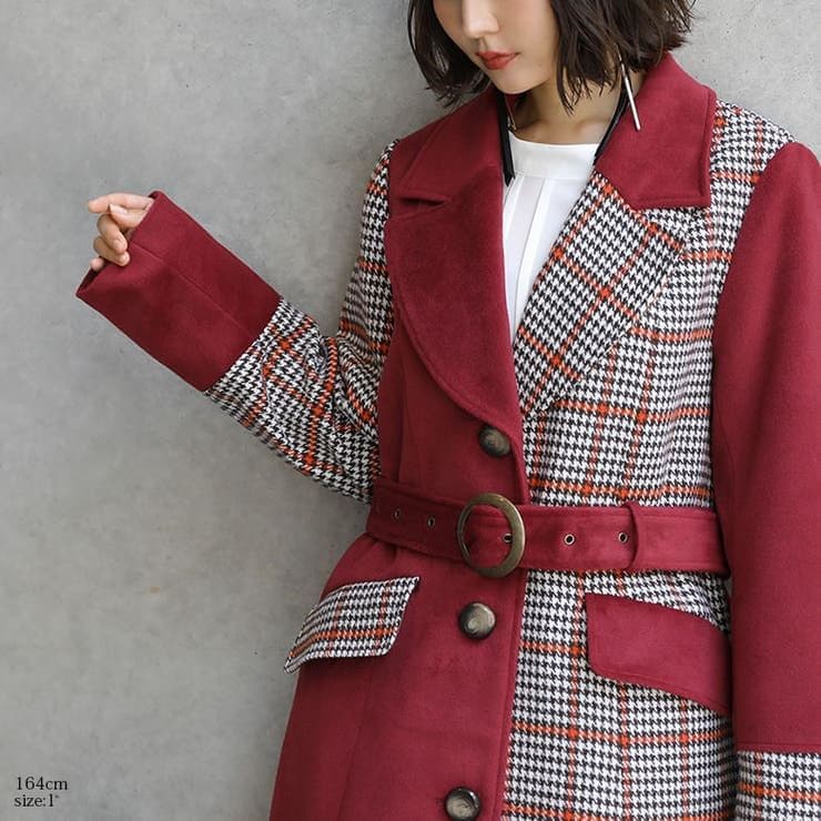 美品【somari】ソマリ 異素材 配色 チェスター コート オシャレウォーカー