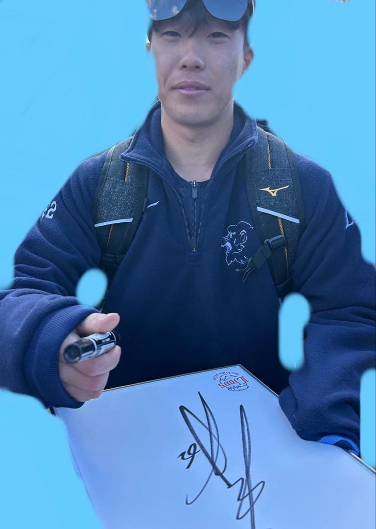 滝澤夏央　埼玉西武ライオンズ　春季キャンプ　直筆サイン色紙　球団ロゴ色紙
