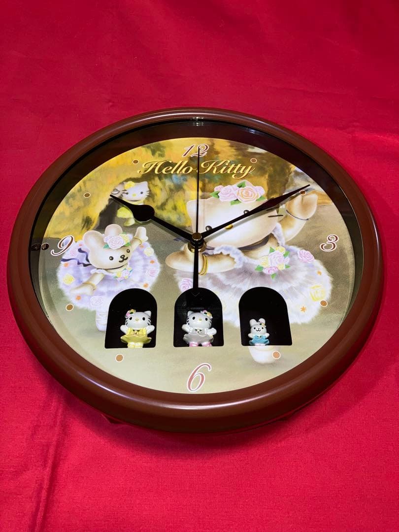 【中古品】ハローキティ からくり時計　バレリーナ