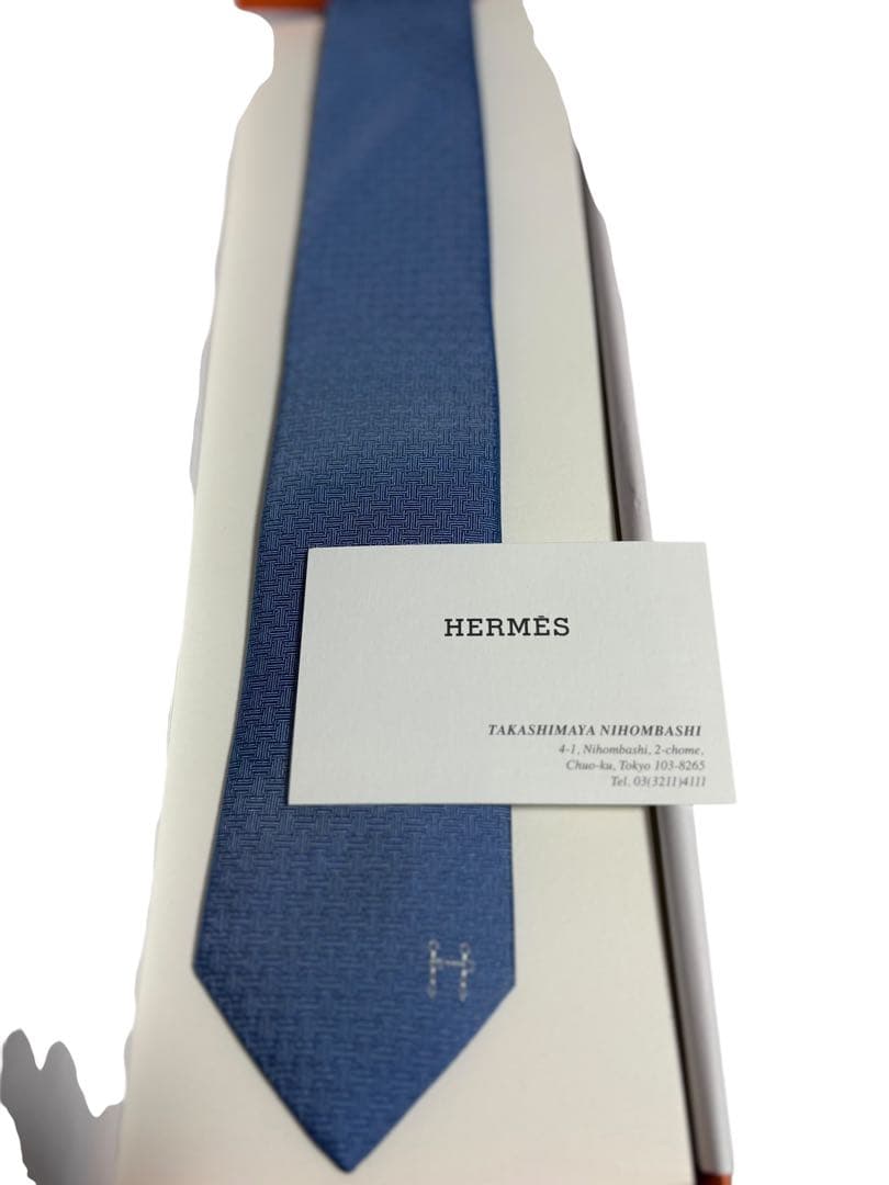 【新品】HERMES エルメス ネクタイ シルクツイルタイ タグ付き 箱付き