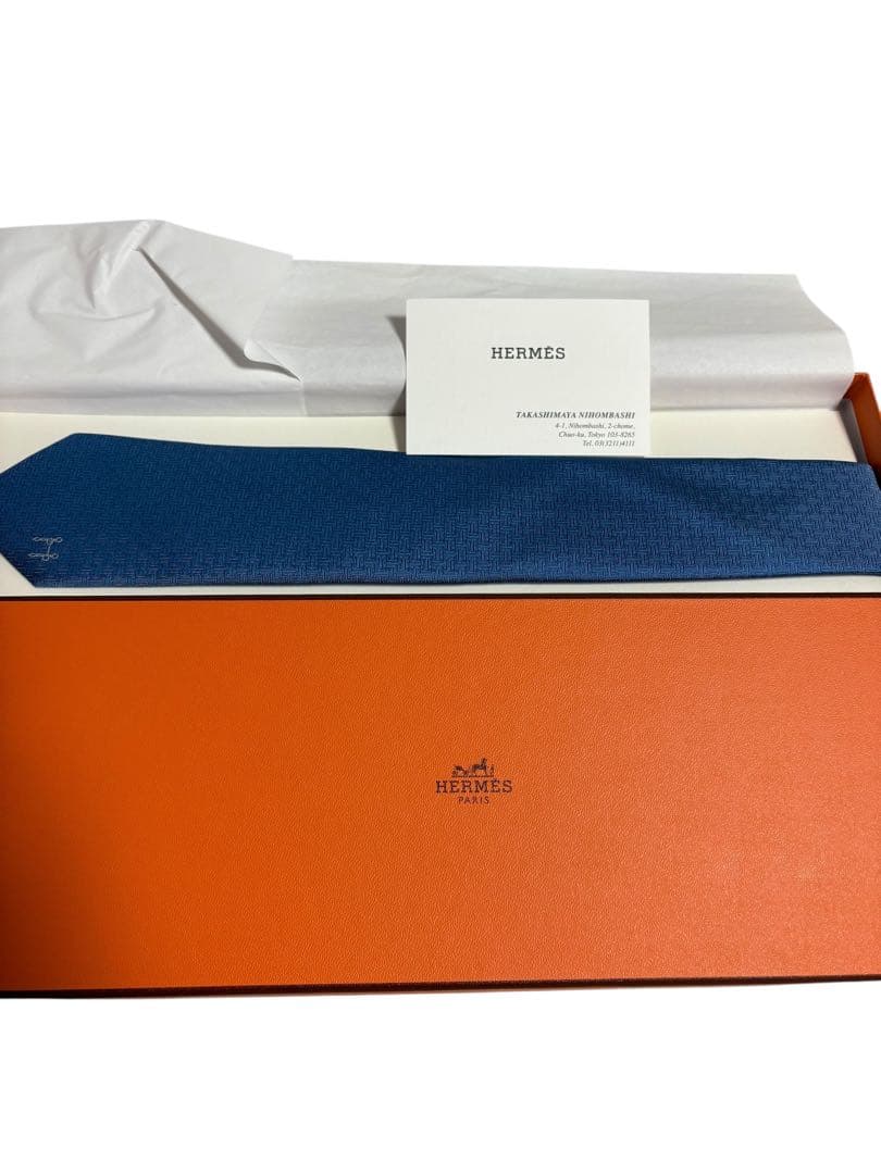 【新品】HERMES エルメス ネクタイ シルクツイルタイ タグ付き 箱付き