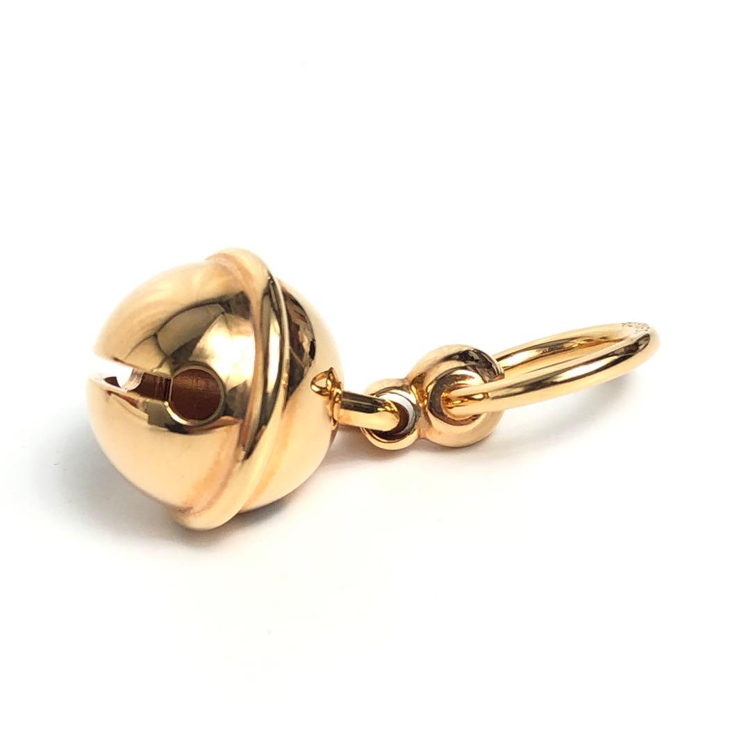 【美品】HERMES エルメス スカーフリング 鈴 ベル ピンクゴールドカラー