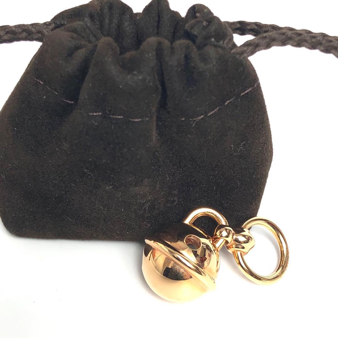 【美品】HERMES エルメス スカーフリング 鈴 ベル ピンクゴールドカラー