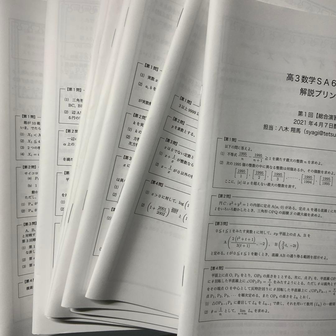鉄緑会　高3 授業プリント　八木先生
