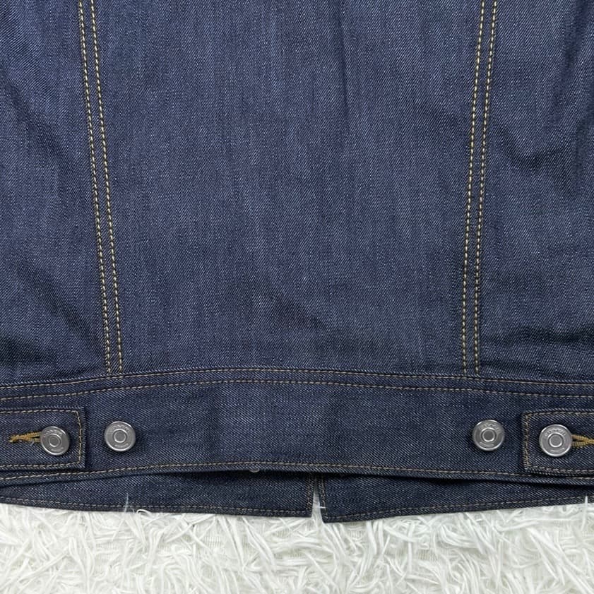 コーチ COACH デニムジャケット レディース 刺繍ロゴ レザー S ブルー