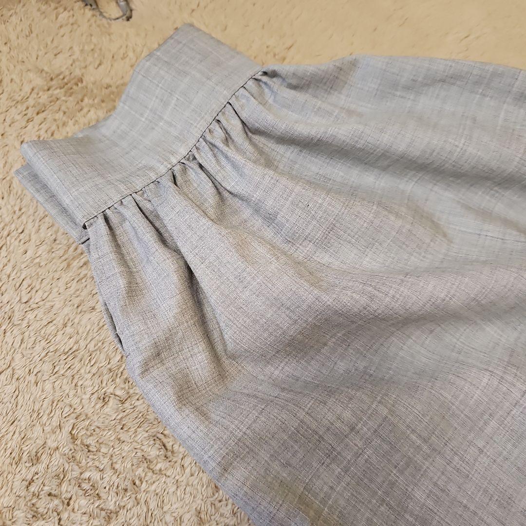 ENFOLDグレー サルエルパンツ ボタン付き裾