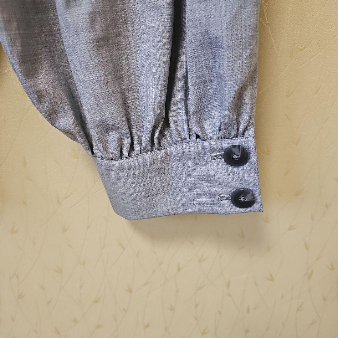 ENFOLDグレー サルエルパンツ ボタン付き裾