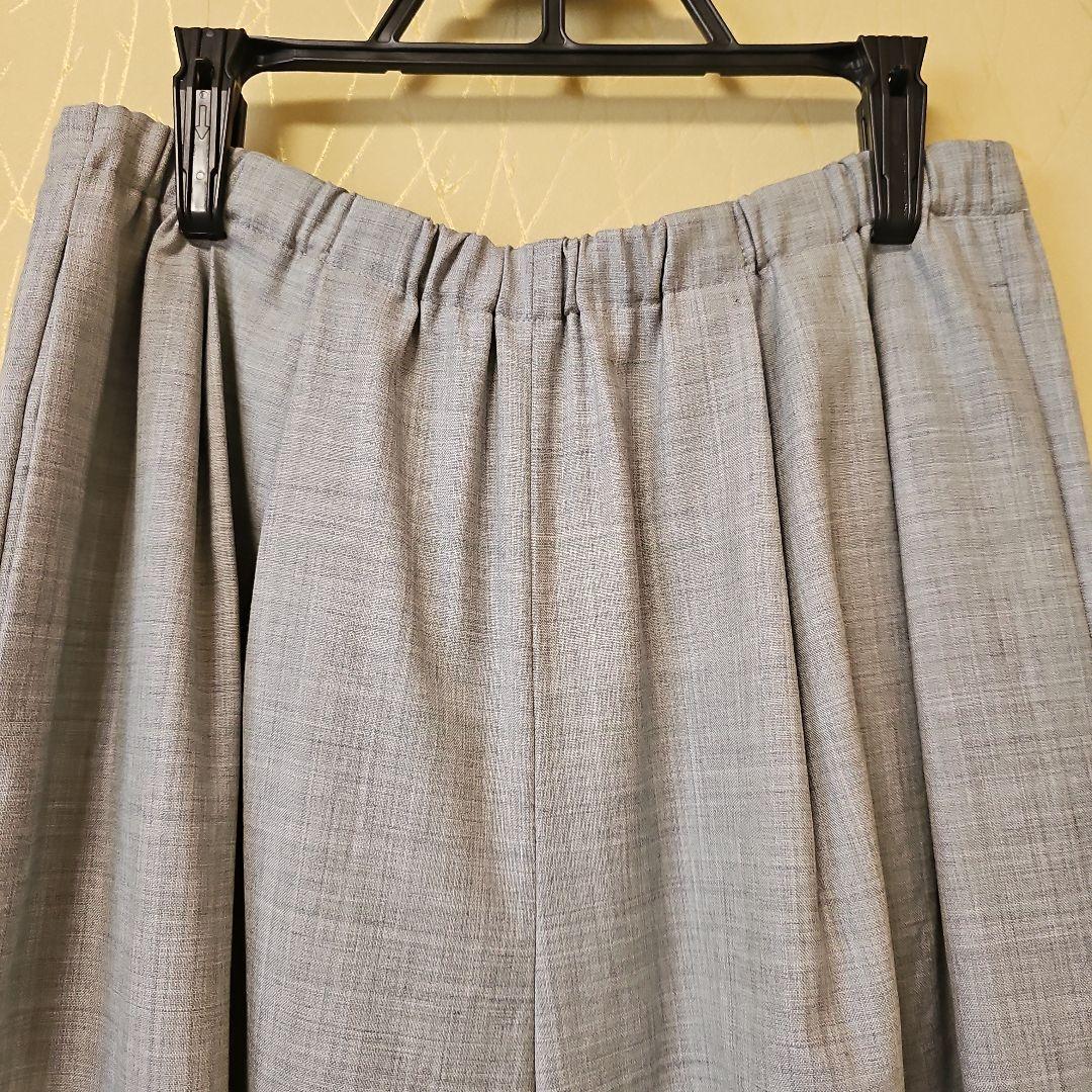 ENFOLDグレー サルエルパンツ ボタン付き裾