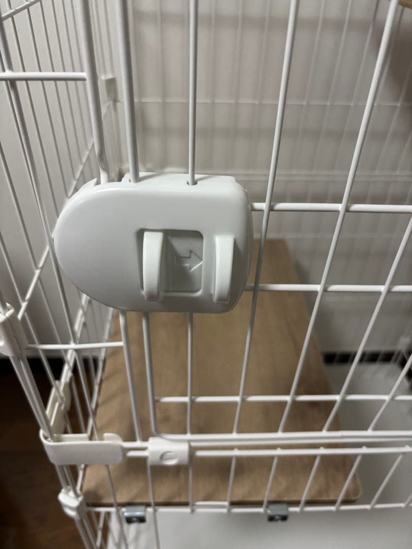 【美品】コンパクトキャットケージ2段／アイリス／ホワイト／2棚付き