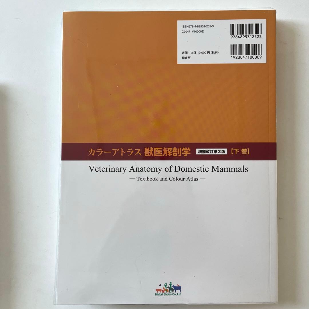 カラーアトラス 獣医解剖学 下巻