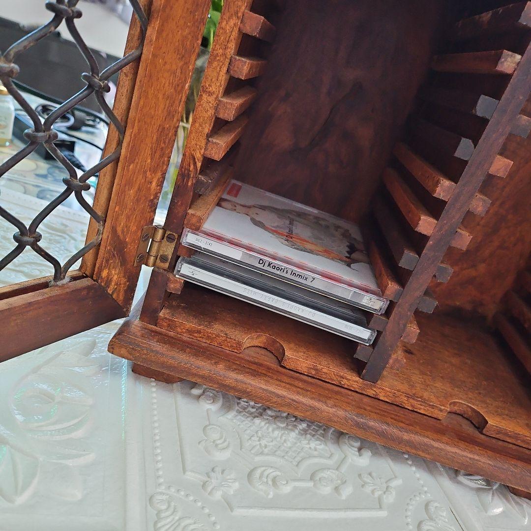 アンティーク調　アジアン家具　CD入れ 小物入れ CD収納 レトロ ヴィンテージ