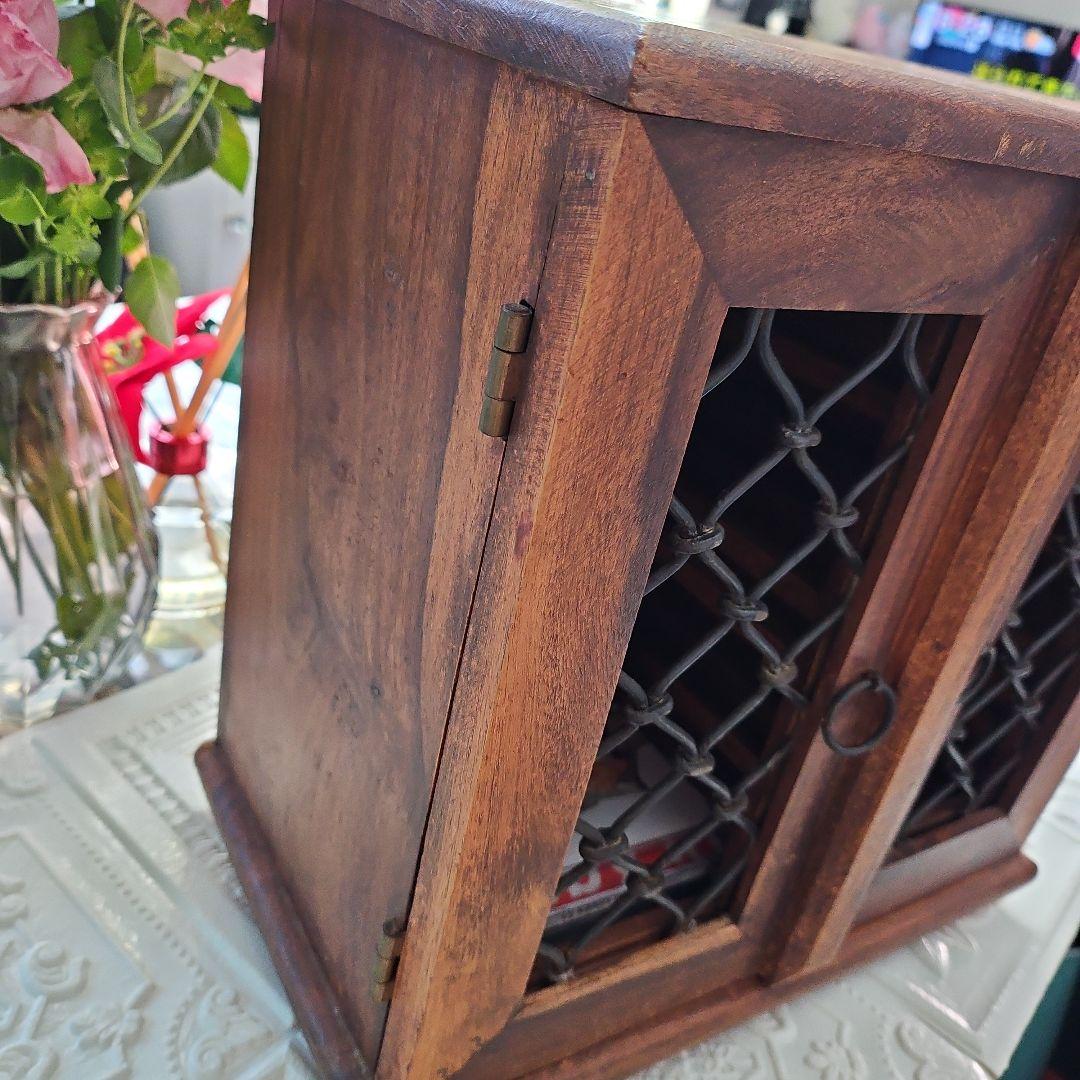 アンティーク調　アジアン家具　CD入れ 小物入れ CD収納 レトロ ヴィンテージ