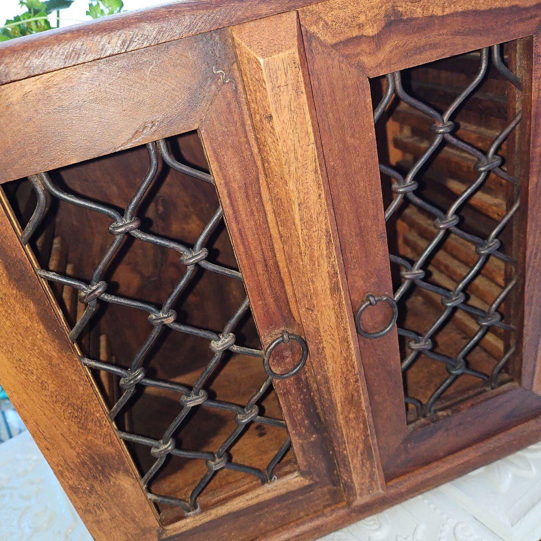 アンティーク調　アジアン家具　CD入れ 小物入れ CD収納 レトロ ヴィンテージ