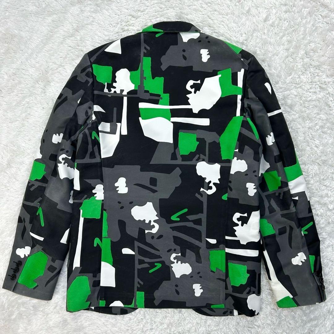 5947【希少デザイン】コムデギャルソン‪☆マルチカラー総柄テーラードジャケット