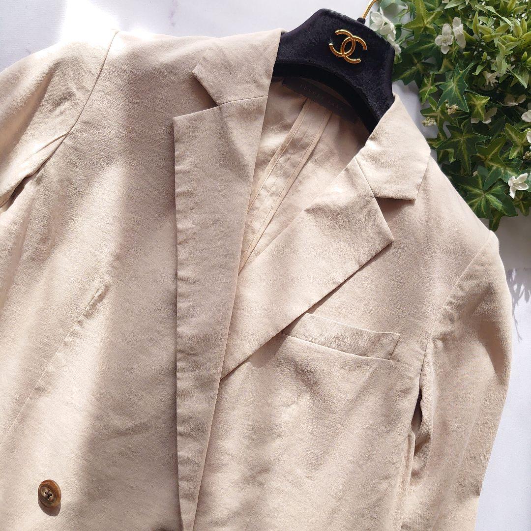 22S セオリーリュクス テーラードジャケット ダブル ベージュ リネン 32