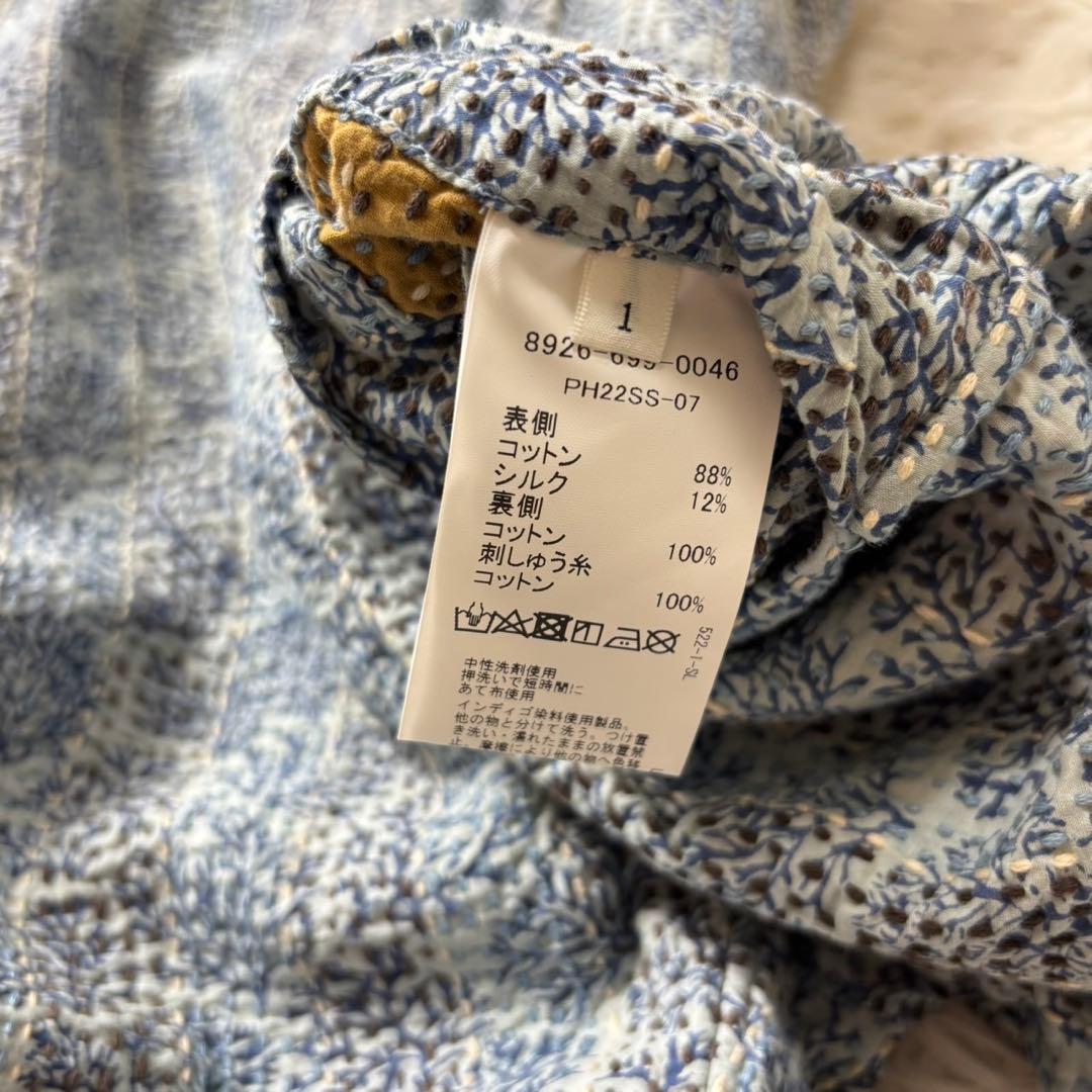 極美品　定価8.4万　pheeta コットンシルクステッチ総柄オールインワン
