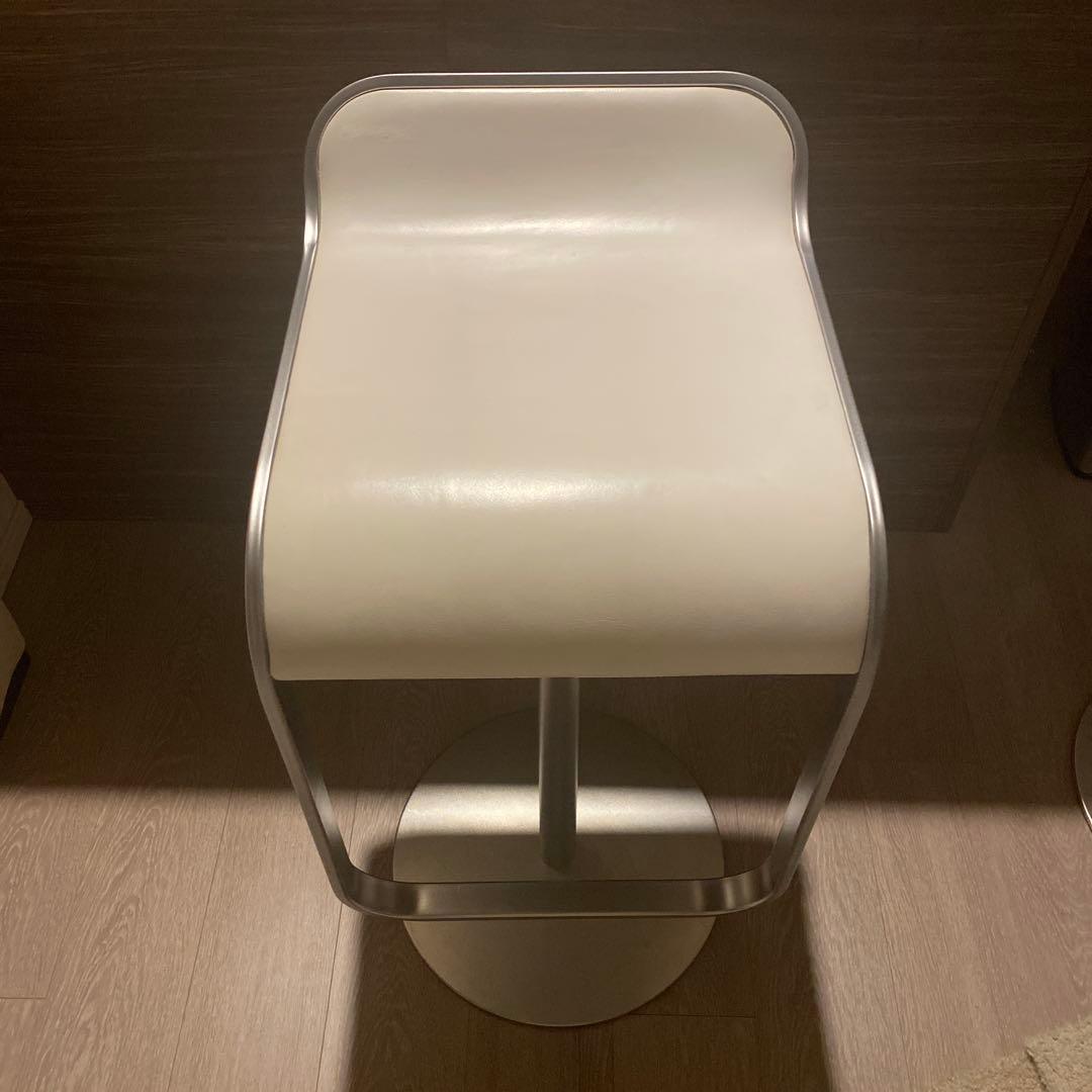 送料込 ラパルマ カウンター チェア ホワイトレザー ①