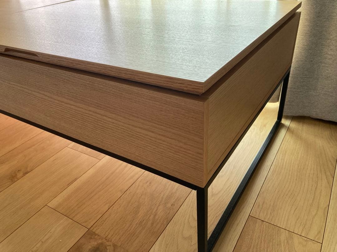 【美品】ニトリ　昇降リビングテーブル(Nヒバリ 120 LBR）